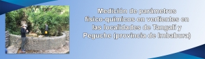 Medición de parámetros físico-químicos en vertientes en las localidades de Tangalí y Peguche (provincia de Imbabura)