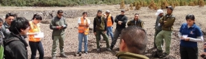 Visita técnica a la zona de la quebrada Agualongo en el Parque Nacional Cotopaxi debido al lahar secundario ocurrido el 13 de enero de 2016